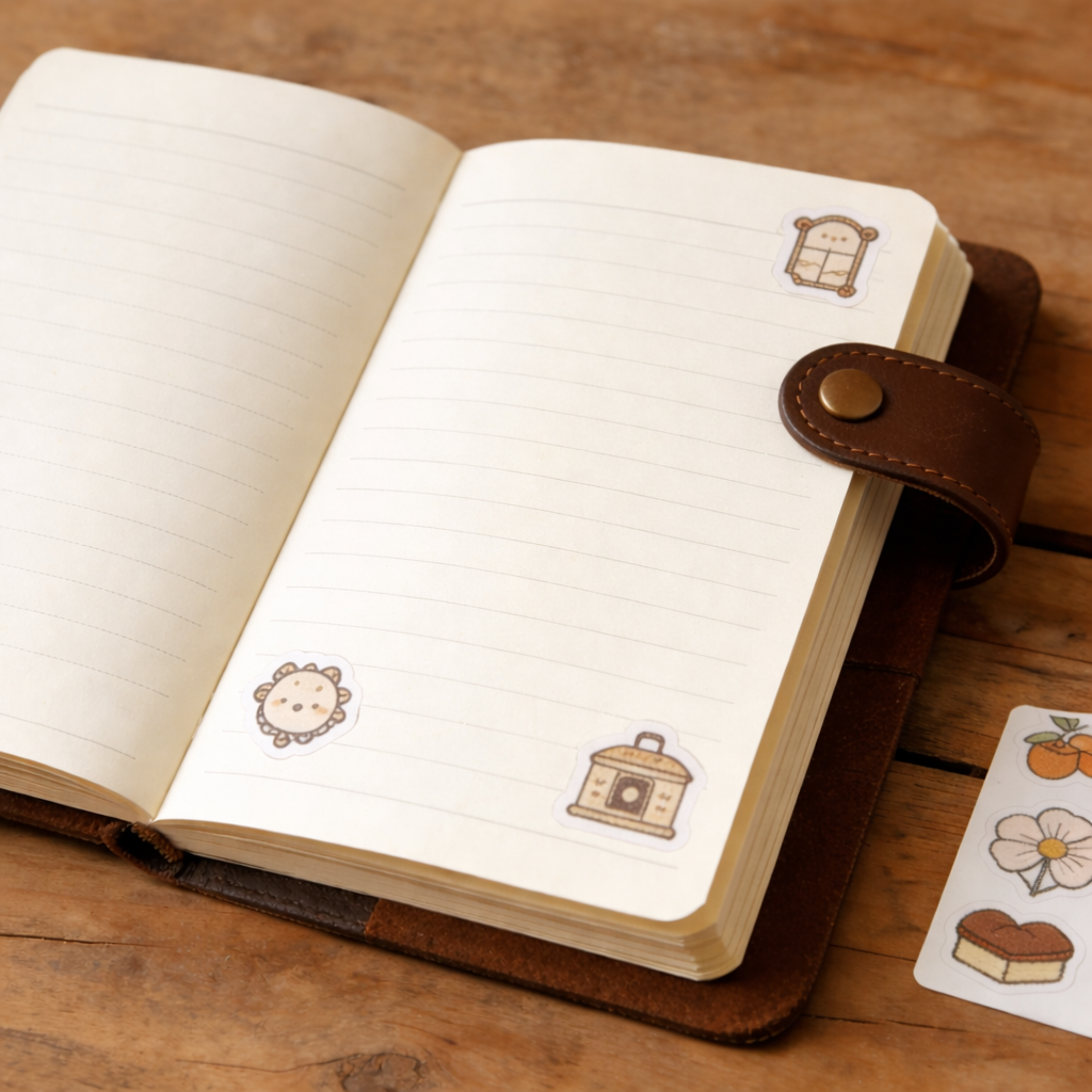 Cute Button-Closure A6 Journal