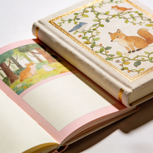 A5 Cloth Cover Illustrated Journal for Daily Use