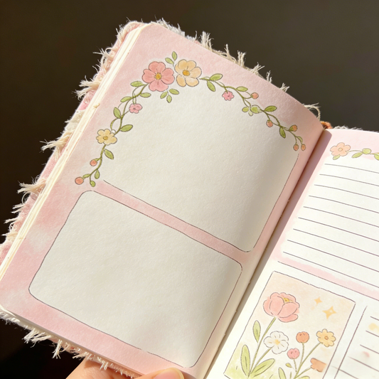A6 Floral Illustration Journal for Creative Writing