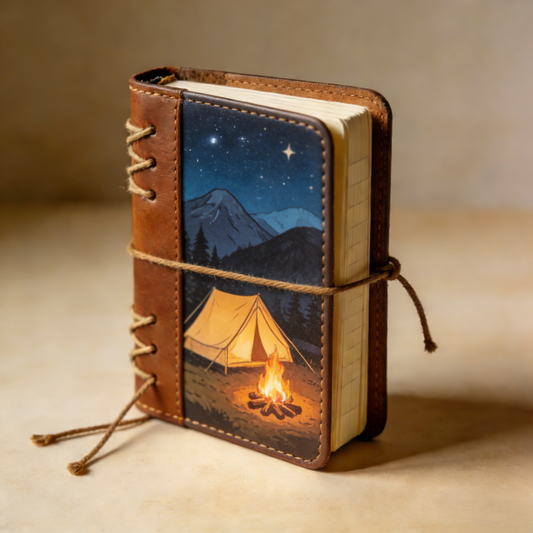 A5 Vintage Wrap Notebook with Illustrated Pages