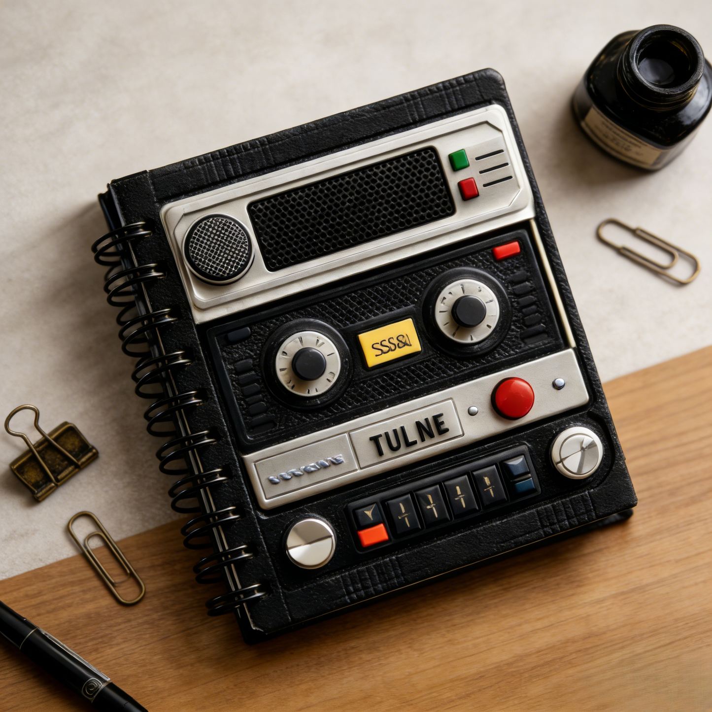 Retro Control Panel Spiral Notebook – Vintage Audio Design Journal