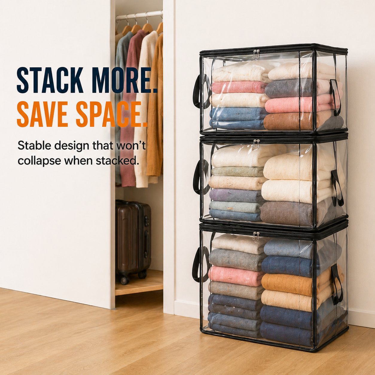 🎁💞LAST DAY 75% OFF ✨📦Sfrcord®Large Heavy-Duty Thick Plastic Clear Storage