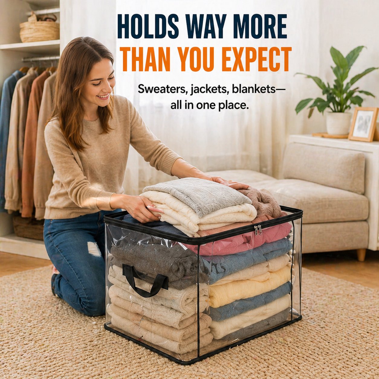 🎁💞LAST DAY 75% OFF ✨📦Sfrcord®Large Heavy-Duty Thick Plastic Clear Storage