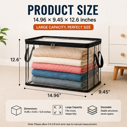🎁💞LAST DAY 75% OFF ✨📦Sfrcord®Large Heavy-Duty Thick Plastic Clear Storage