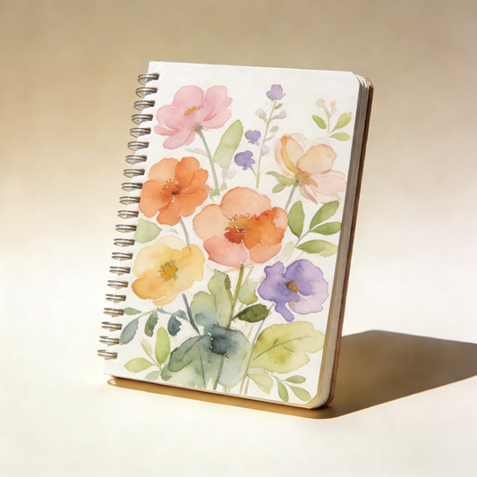 Watercolor Floral Spiral Notebook
