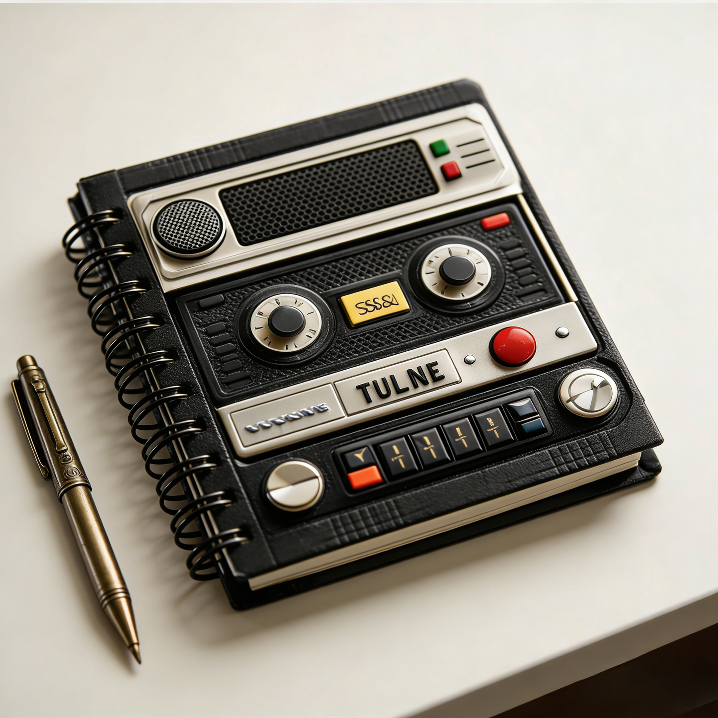 Retro Control Panel Spiral Notebook – Vintage Audio Design Journal